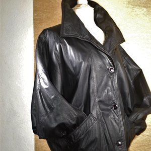 Black Leather Oversized Jacket